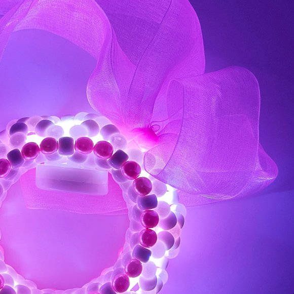 LASR Sugar Pop Light Up Ribbon Rave Kandi Bracelet - Picture 2 of 5
